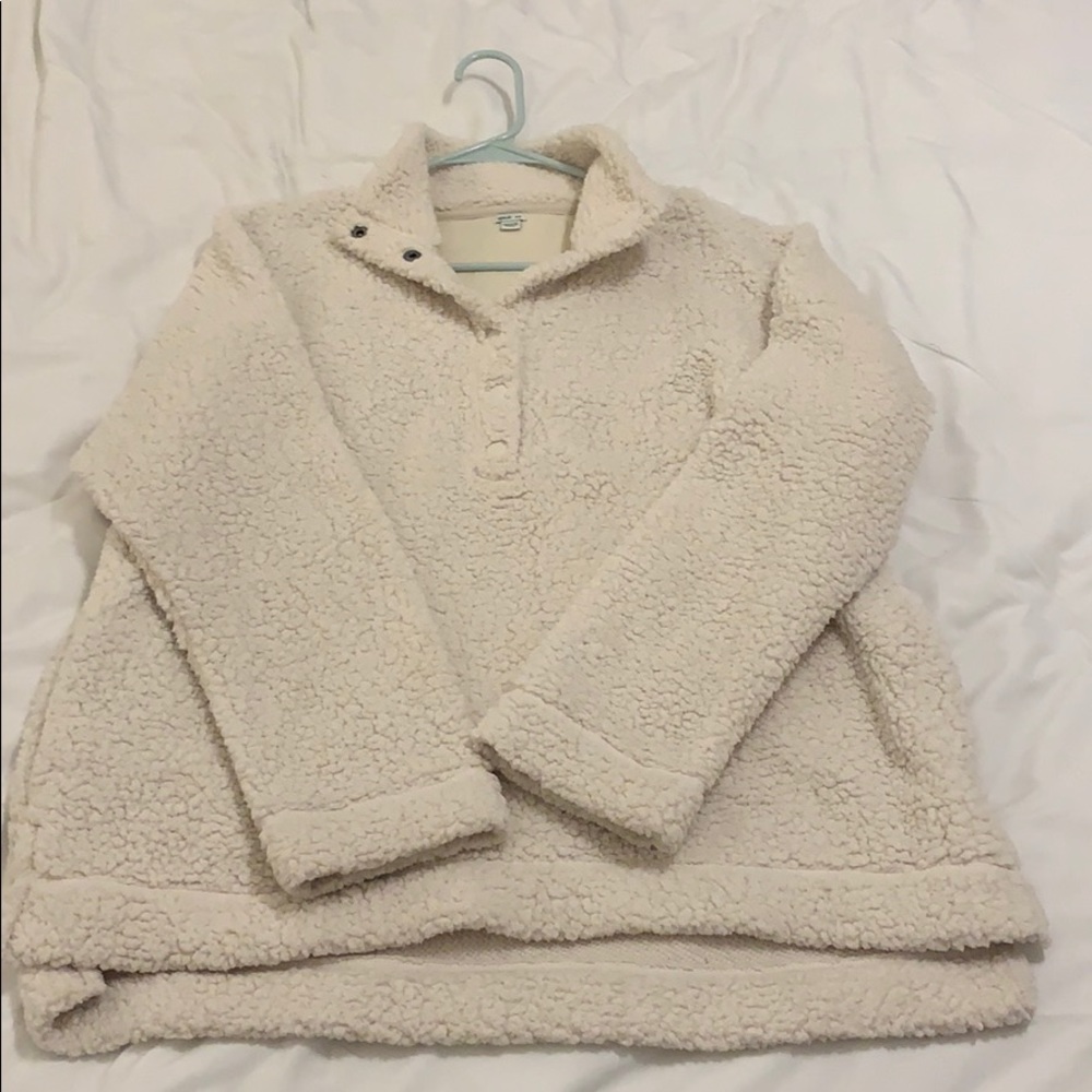 Aerie white Sherpa Pullover (M)